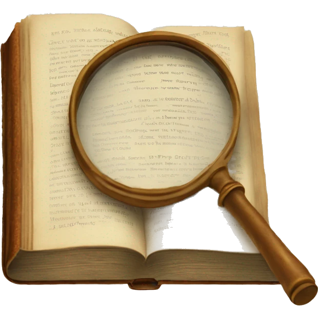 vintage book with magnifying glass emoji