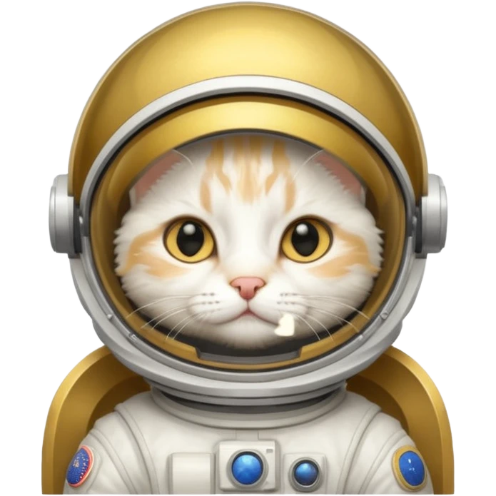 white cat gold Astronaut emoji
