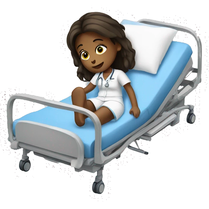 Girl in a hospital bed emoji