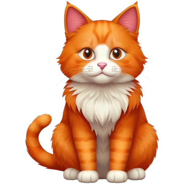 red cat sitting full body emoji