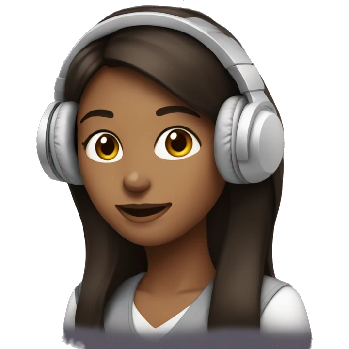 woman with headphones brunette happy emoji
