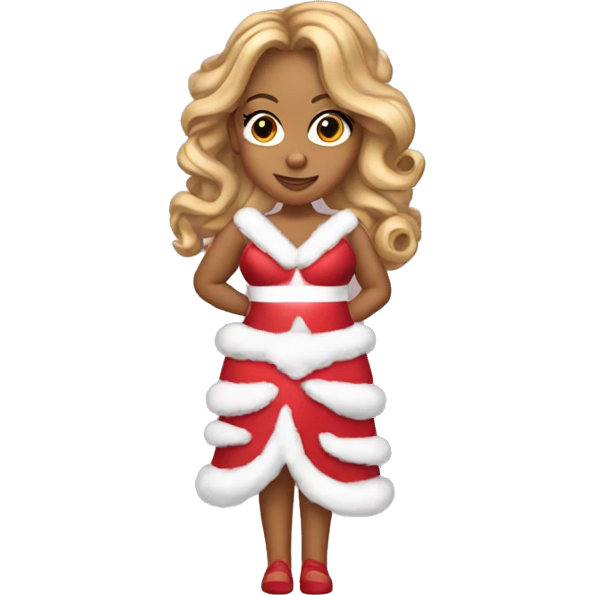 Mariah Carey in candy cane dress emoji