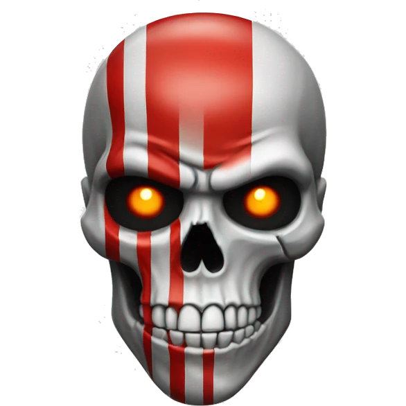Skull emoji with kratos red stripe emoji