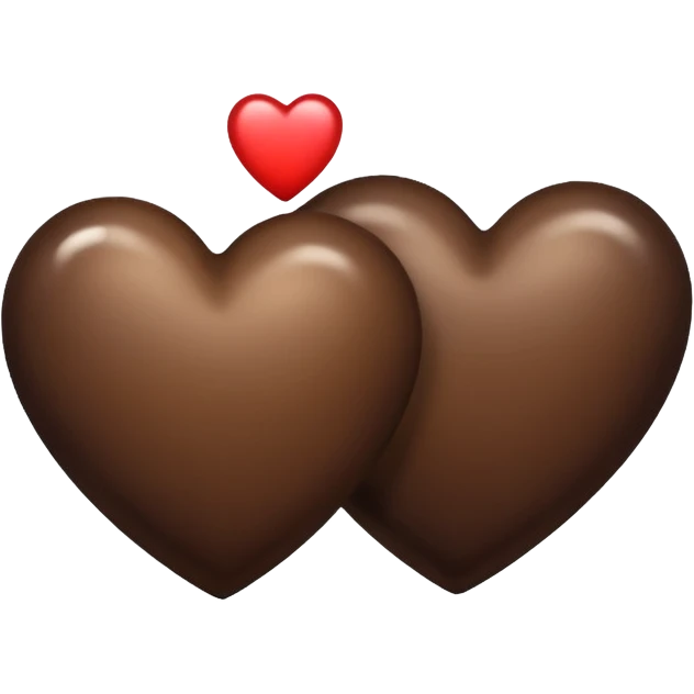Two heart dark brown and creamy color emoji