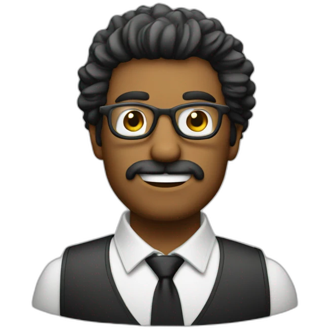 Hombre mayor con poco pelo y gafas emoji