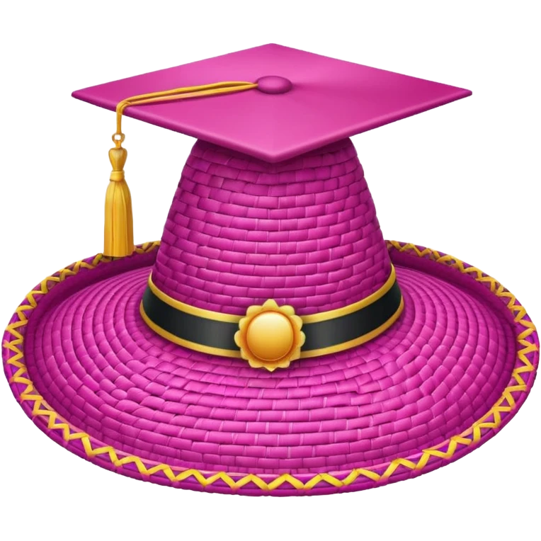 sombrero de  egresados color rosa emoji