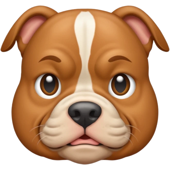 light brown pocket bully facing forwards, head and shoulders emoji