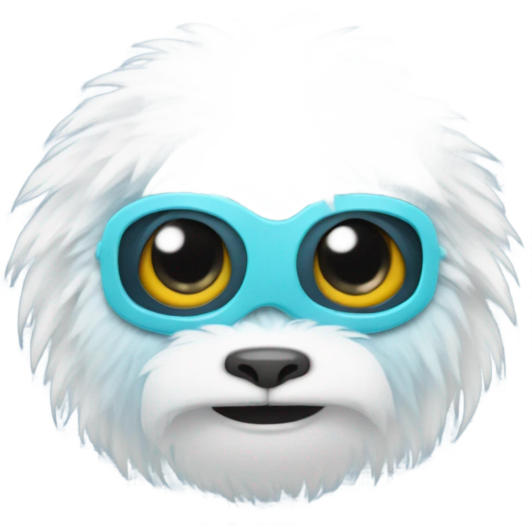 cute baby yeti with sleep mask emoji