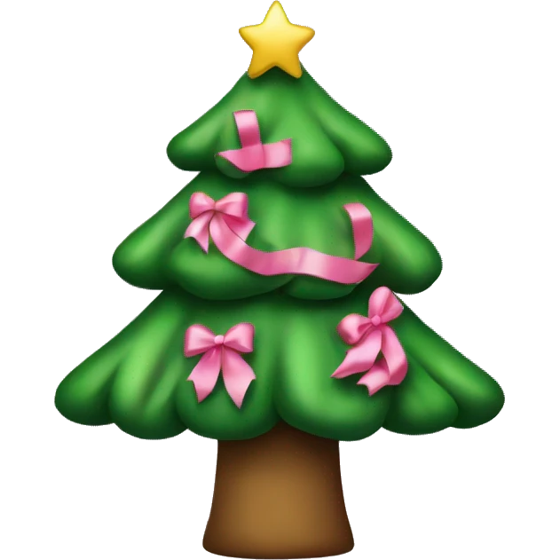 Christmas tree with little pink bows  emoji