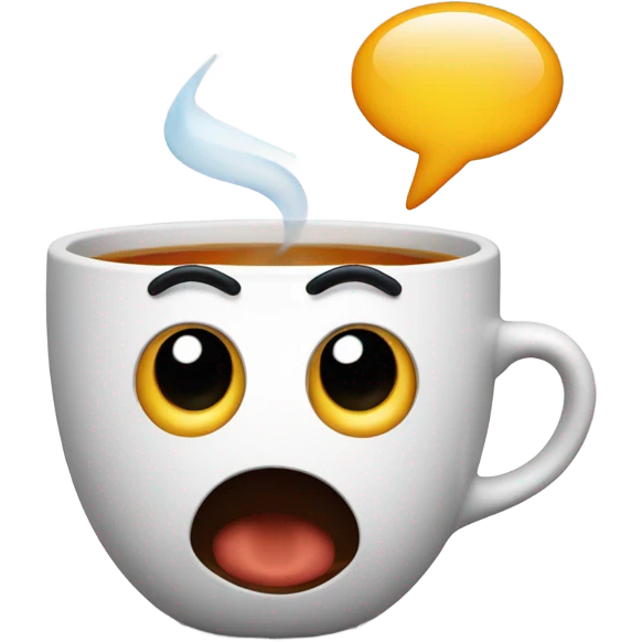 Surprised face tea emoji