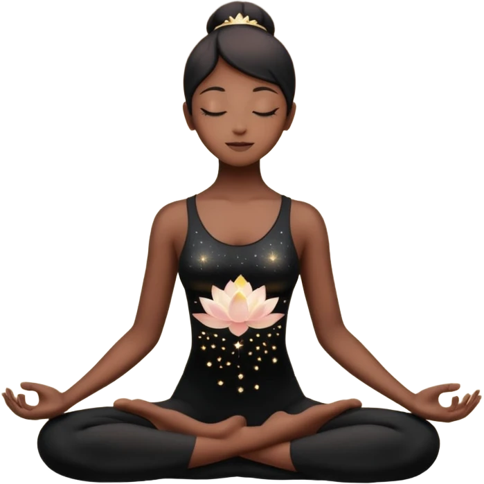 silhouette in lotus pose with sparkles emoji
