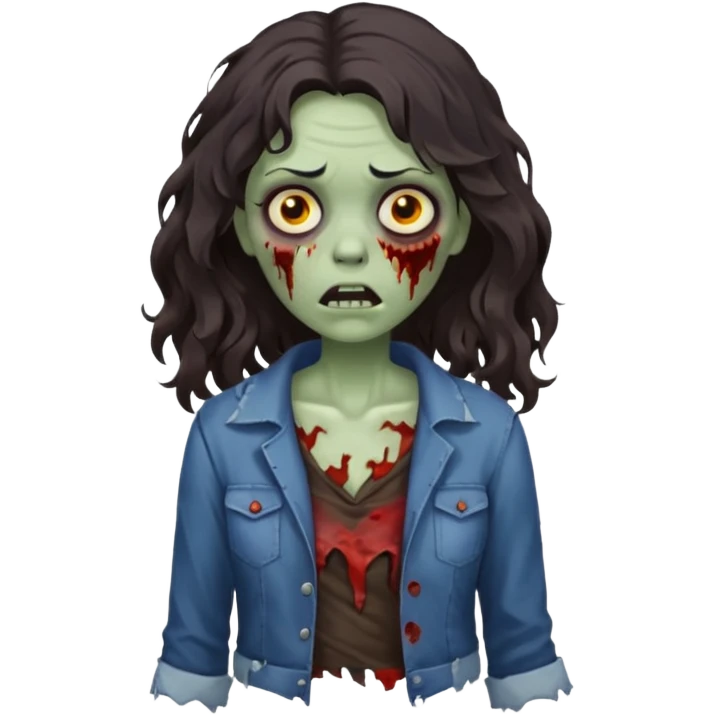 🧟‍♀️ zumbi de cabelo ondulado feminino  emoji