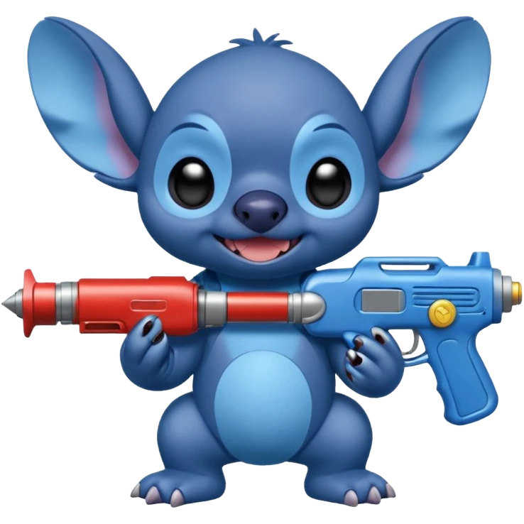 Disney stitch hold a Rp gun emoji