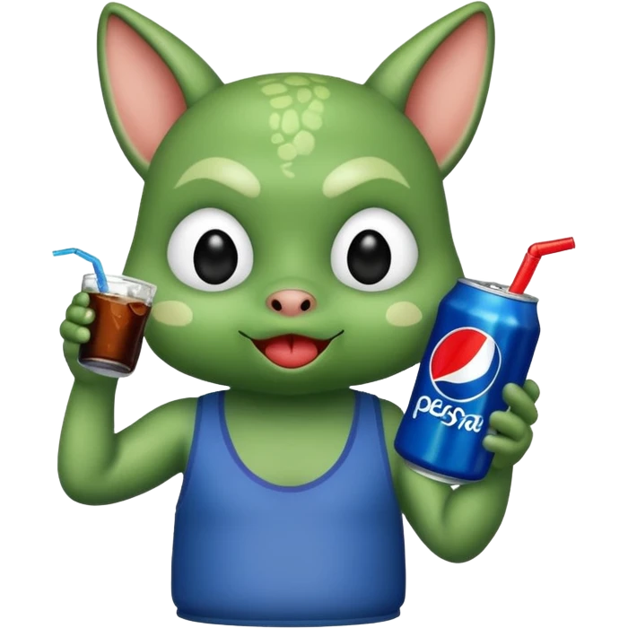 Grogu drinking a pepsi emoji