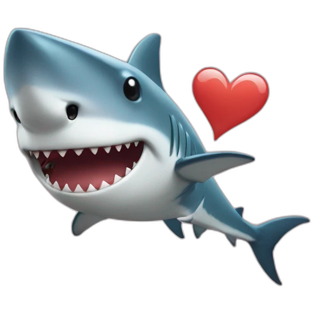 Shark fall in love emoji