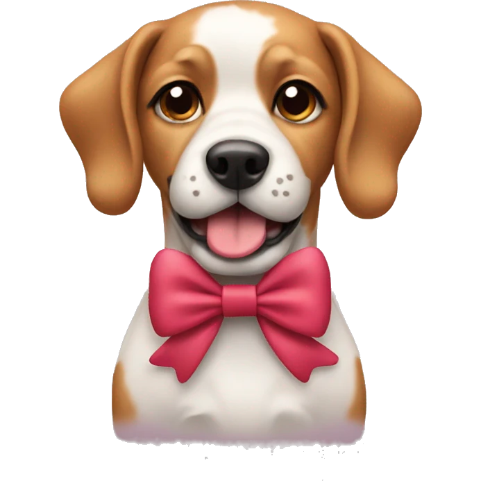 Dog wearing a bow emoji