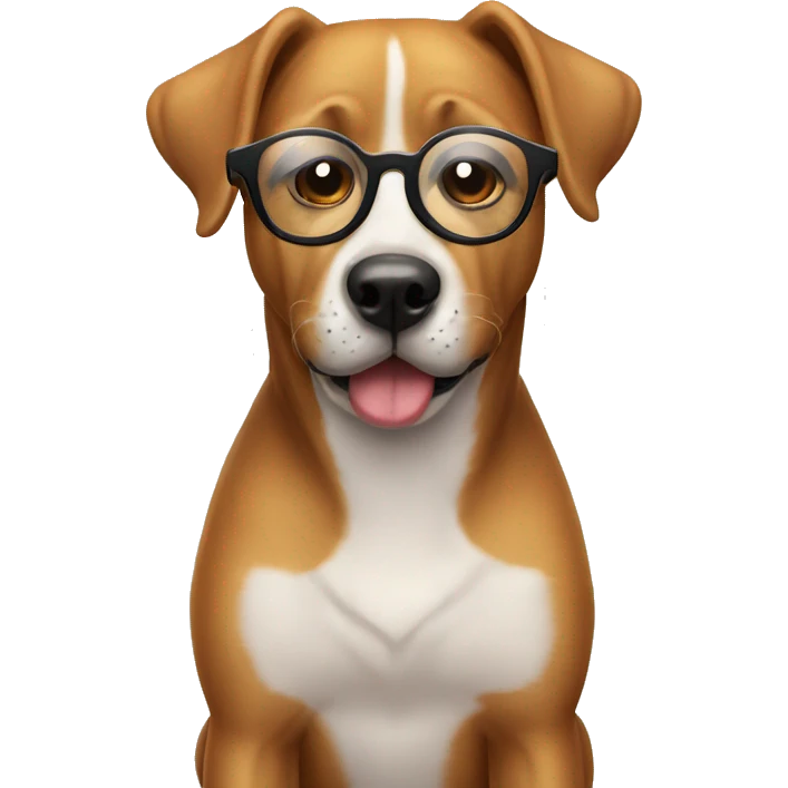 Perro con lentes  emoji