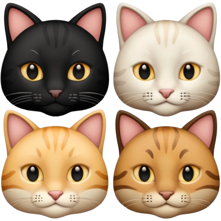 Due gatti, uno bianco e uno nero  emoji