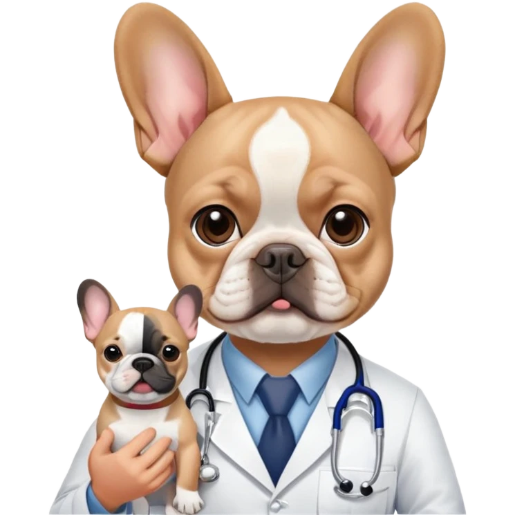 asian doctor with french bulldog emoji