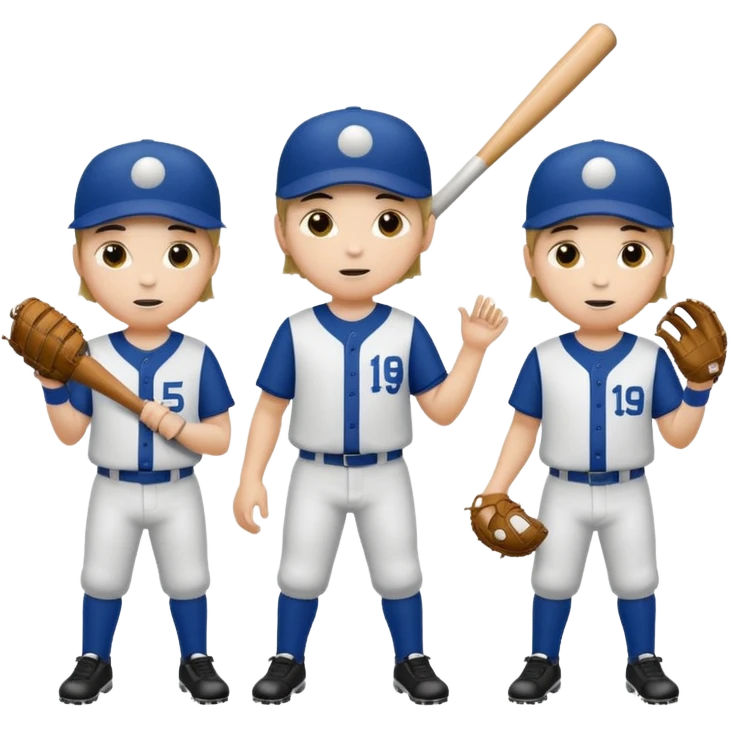 amigos jugando baseball solo hombres de un solo color  emoji