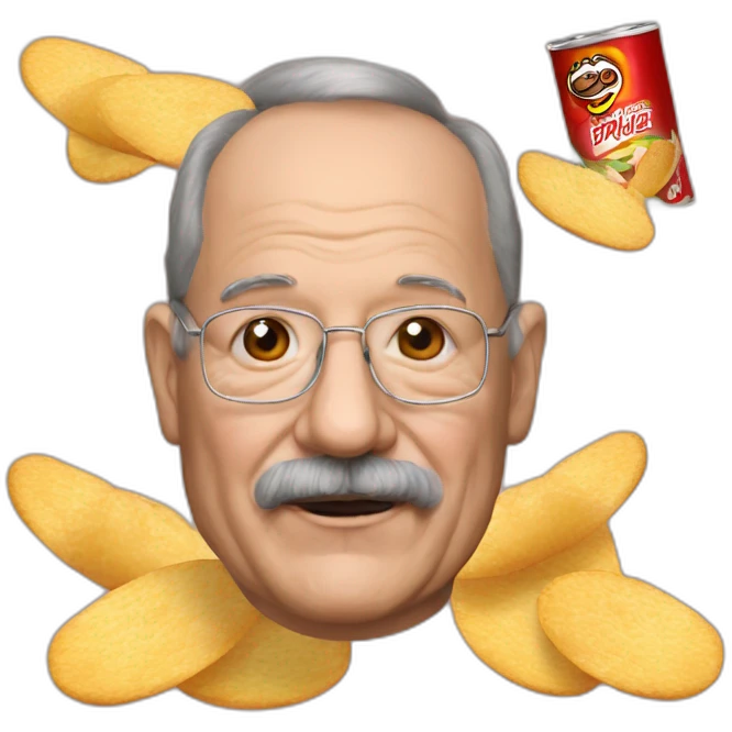 gene wolfe in style of pringles mascot emoji