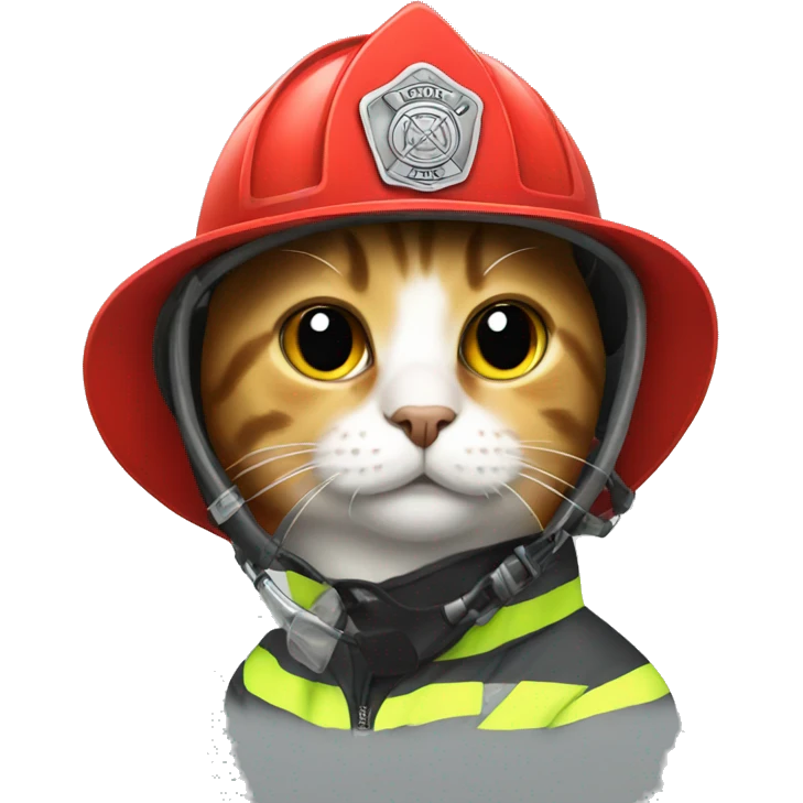 Cat with Firefighter Helmet emoji