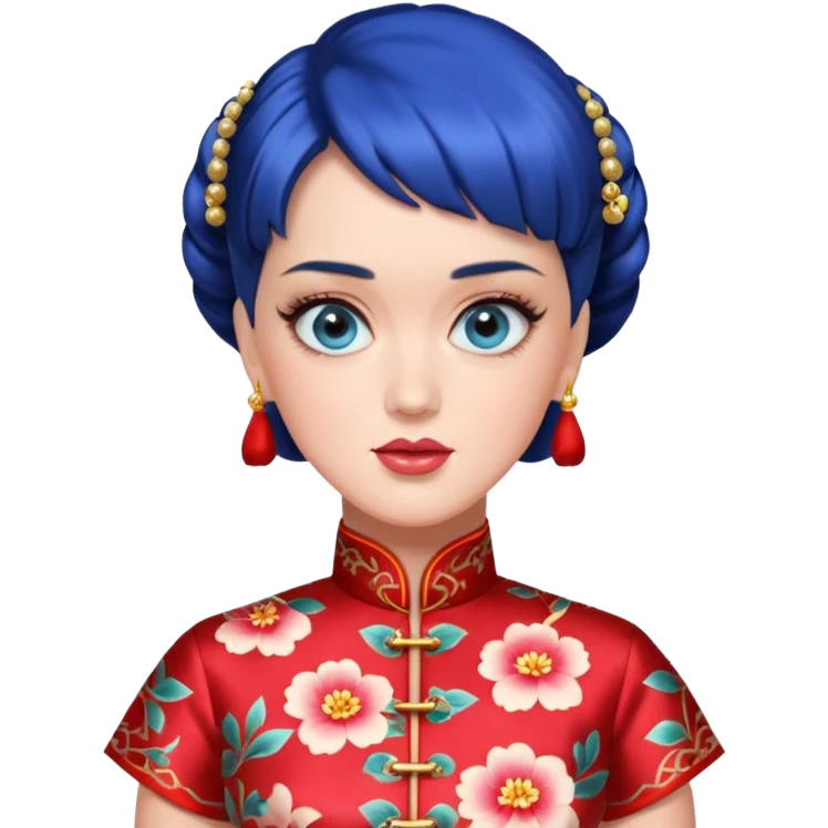 Katy Perry, wearing cheongsam emoji