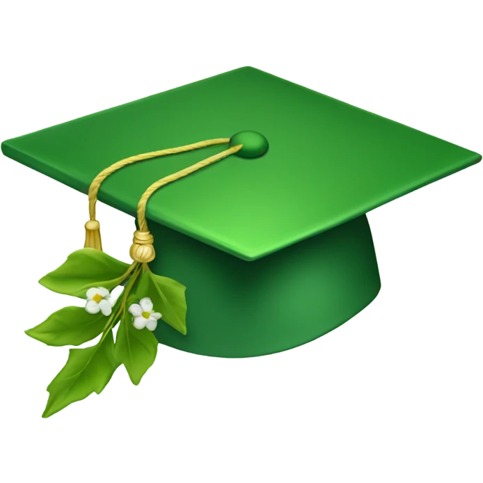 Green aesthetic graduation cap emoji