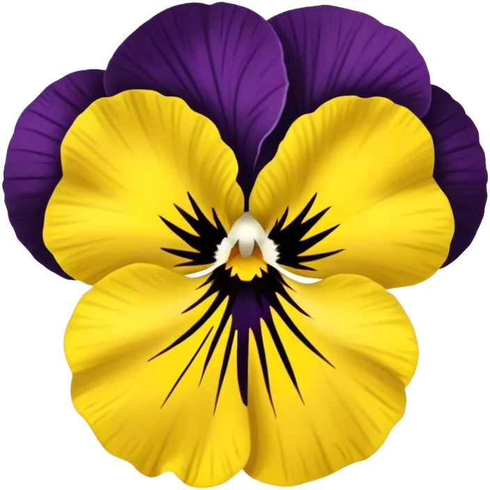Black and yellow pansy emoji