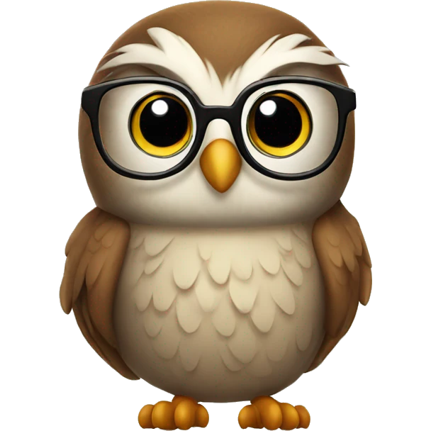 Cute owl with glasses emoji