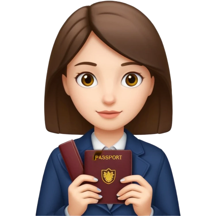 girl holding passport emoji