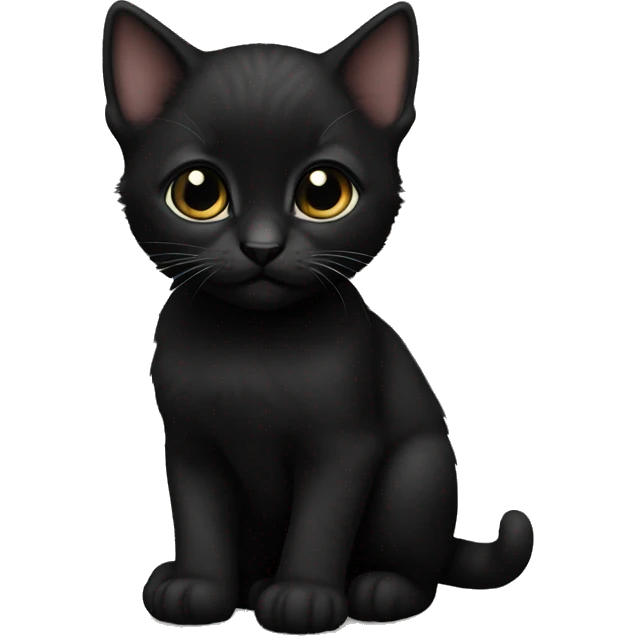 All black tiny kitten  emoji