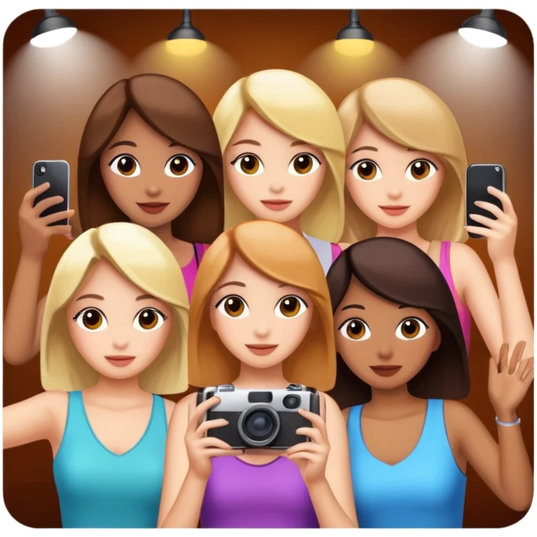 girls taking photo in club background emoji