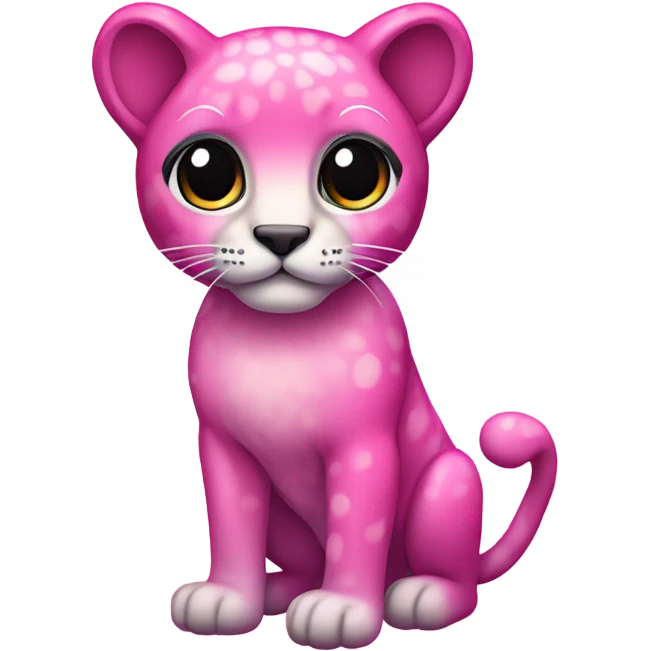 Pink ombre full body panther with glitter  emoji