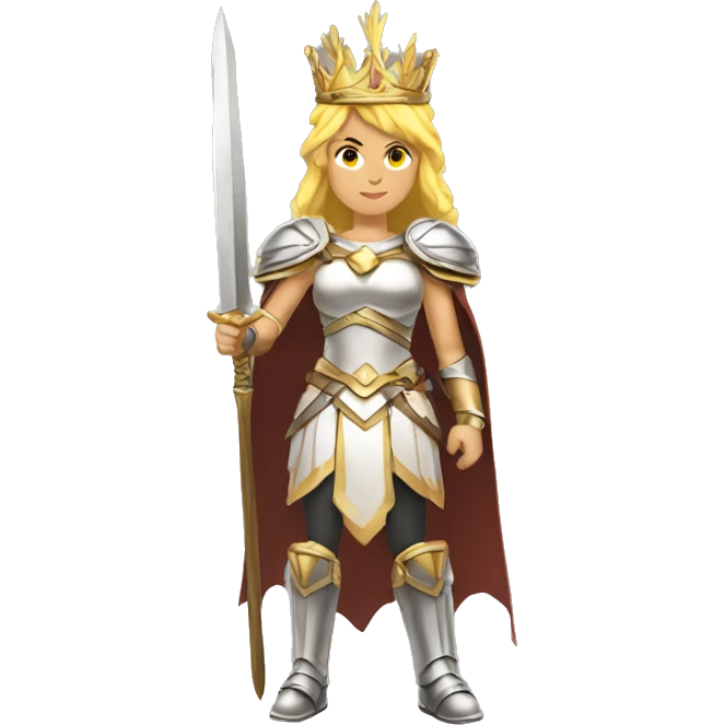 Blond Valkyrie full body with crown emoji