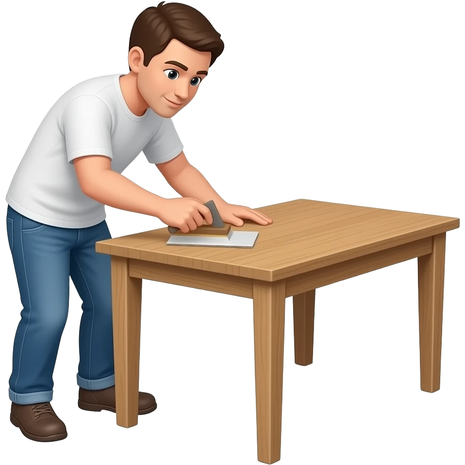 Sanding a table emoji