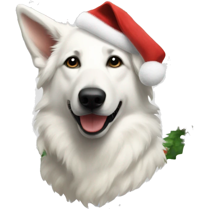 White shepherd Christmas  emoji