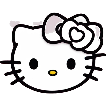 Hello Kitty With Pink Hearts Around Head  emoji