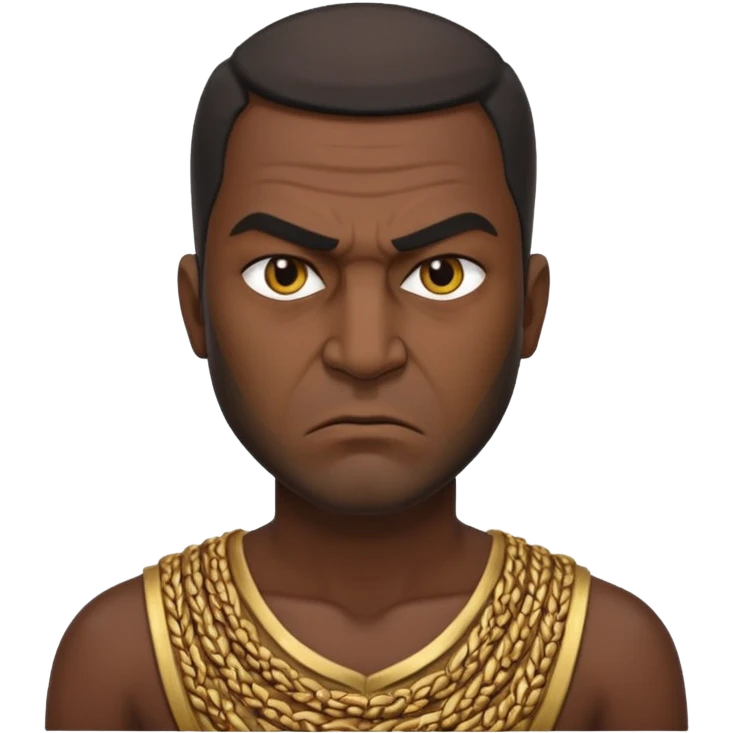 an angry Iraqi, in profile, chest-high emoji