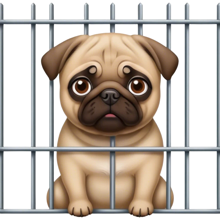 pug behind bars emoji