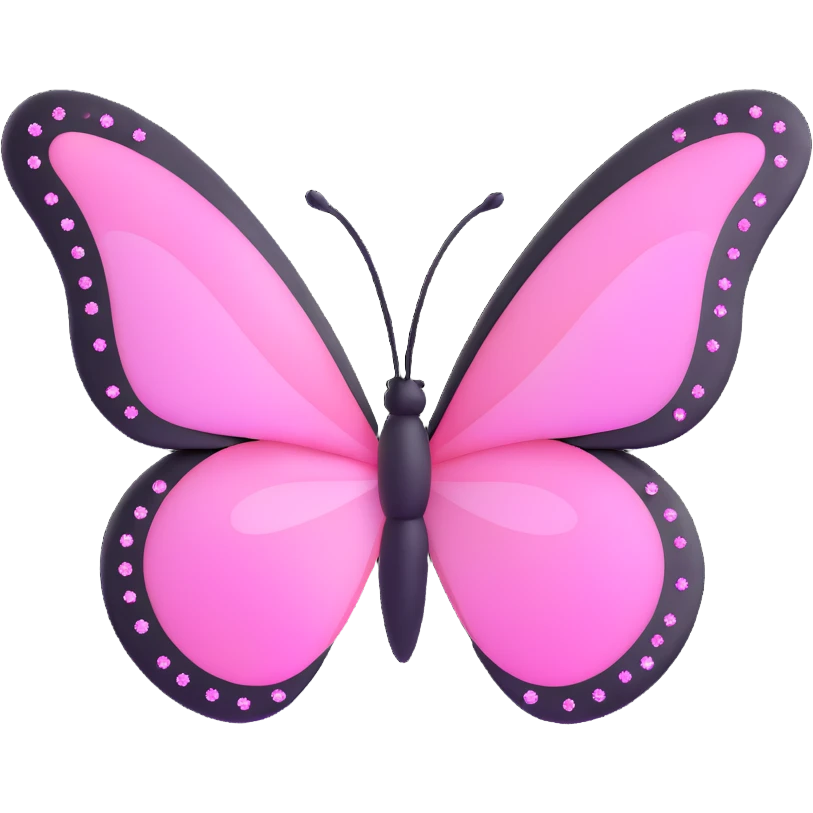 Light pink butterfly with glitter effect emoji