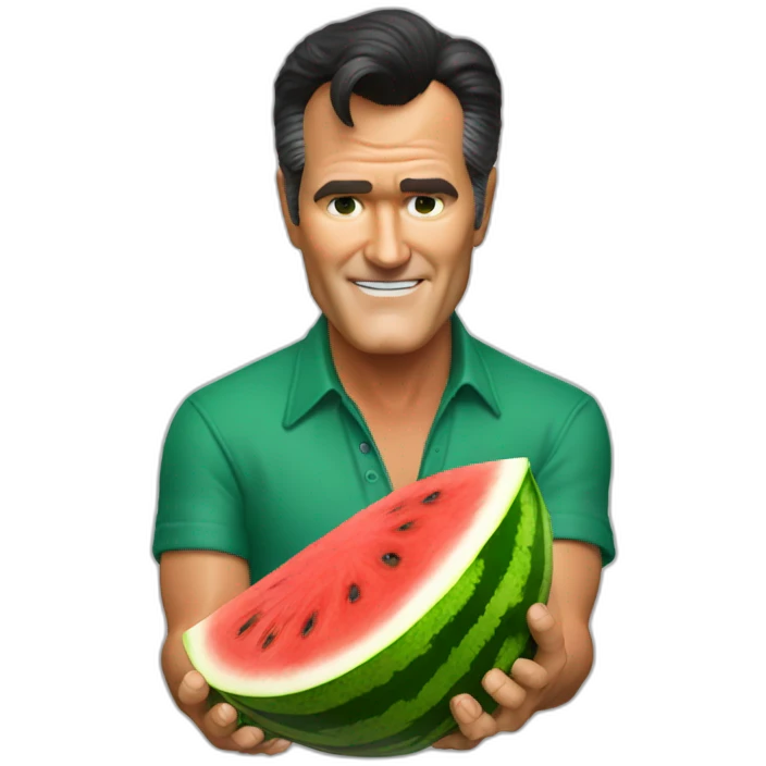 Bruce campbell ash cutting watermelon emoji