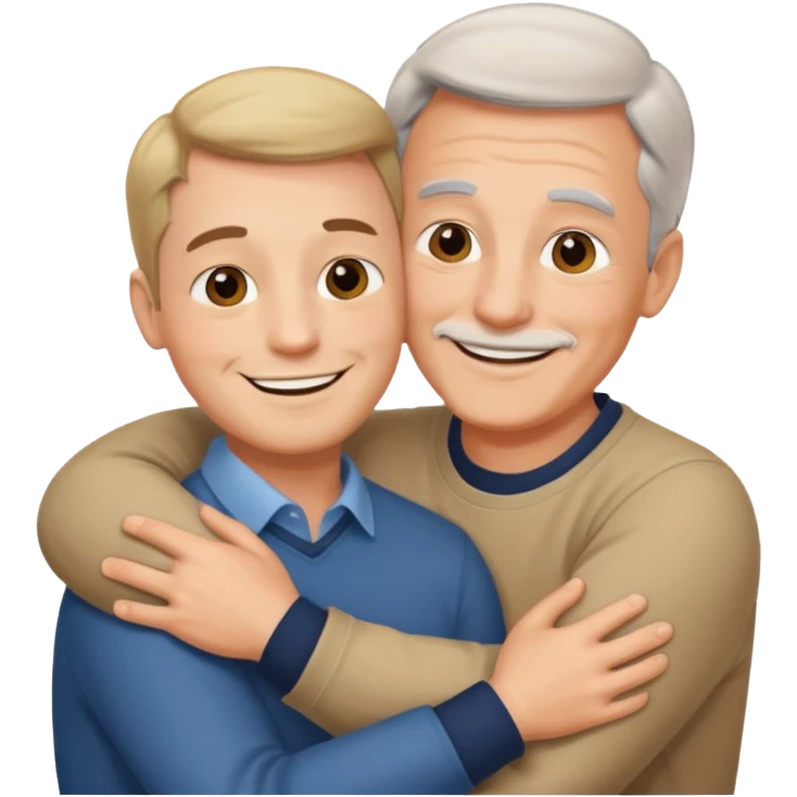 father-in-law and son-in-law hugging emoji