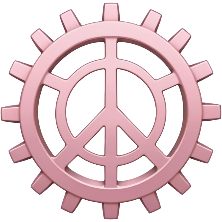light pink gear with peace sign  emoji