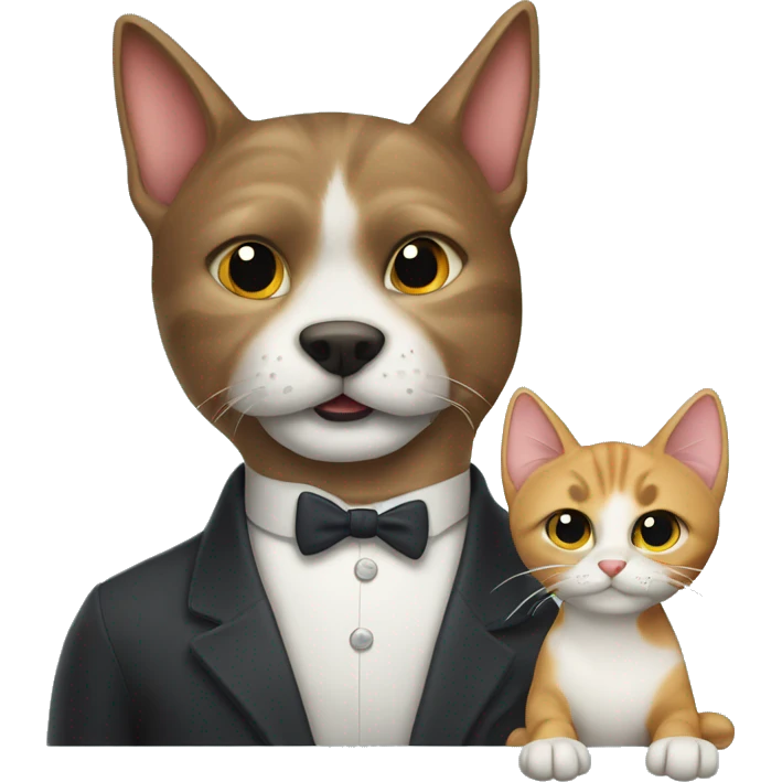 Katze und Hund streiten emoji