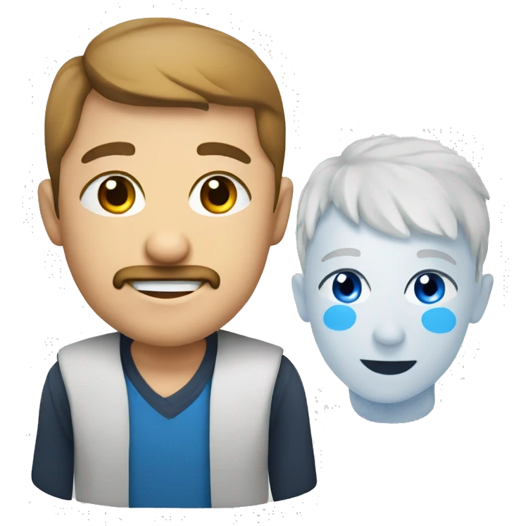 Broer met blauwe ogen emoji