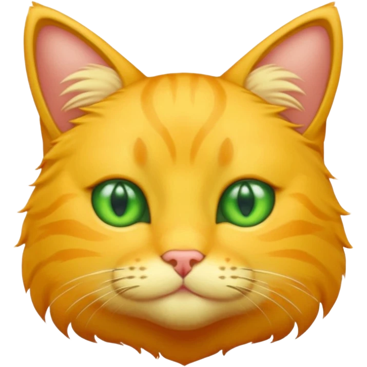 GATO AMARILLO SIN OREJAS VERDES emoji