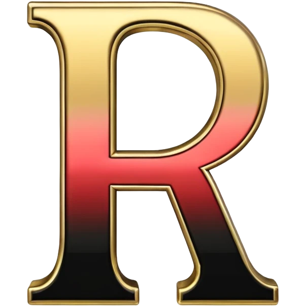 letter H in black and gold emoji