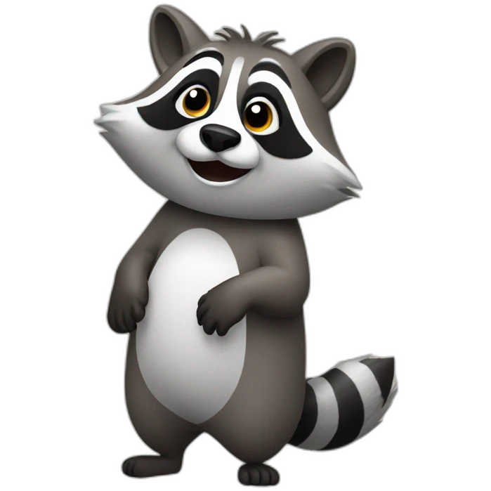 Raccoon shaking its bum emoji