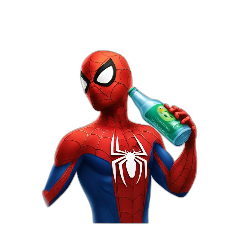 Spider-man drink beer emoji